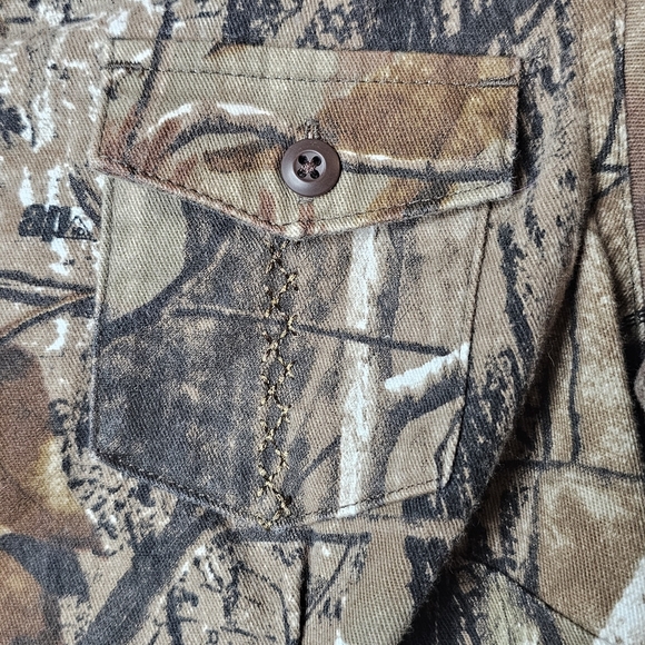 CABELA'S Embroidered Western Realtree Camo Hunting Shirt Silent Weave Womens‎ S - Picture 5 of 11